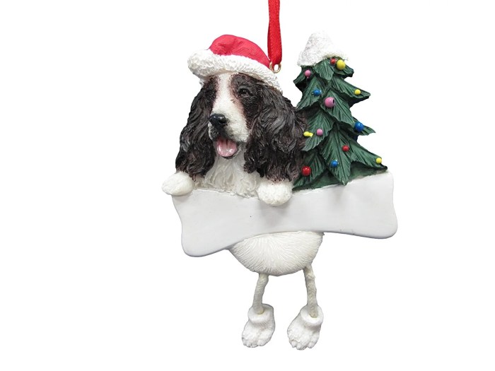 Springer spaniel christmas ornament