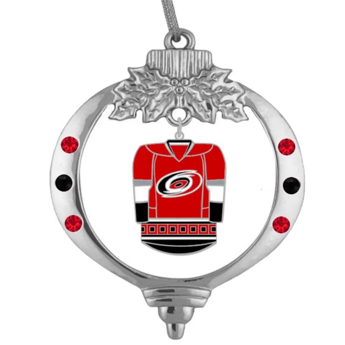 Carolina hurricanes christmas ornament