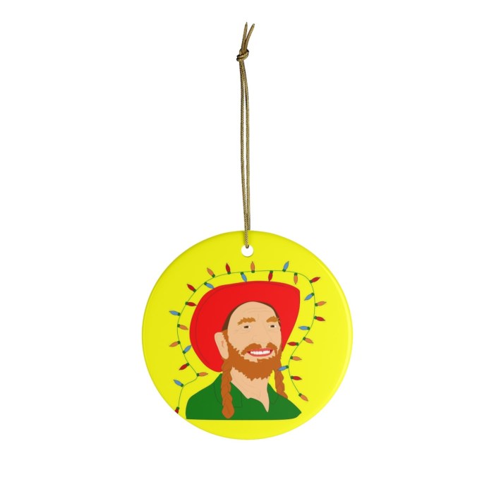 Willie nelson christmas ornament